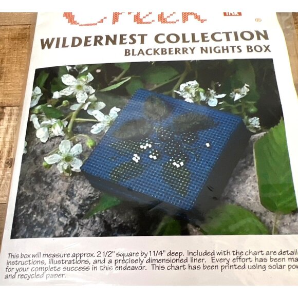 RARE Whiskey Creek Ink Blackberry Nights Box Cross-Stitch Kit, Beads - Picture 3 of 5